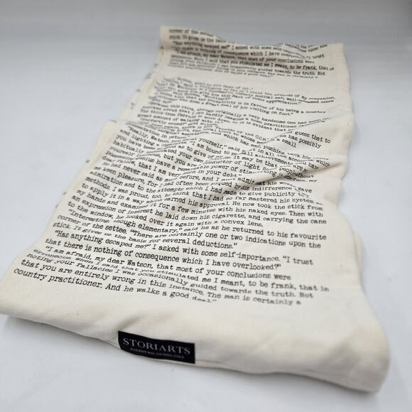 Storiarts Sherlock Holmes Book Text Infinity Scarf British Literature Reader - Picture 1 of 4